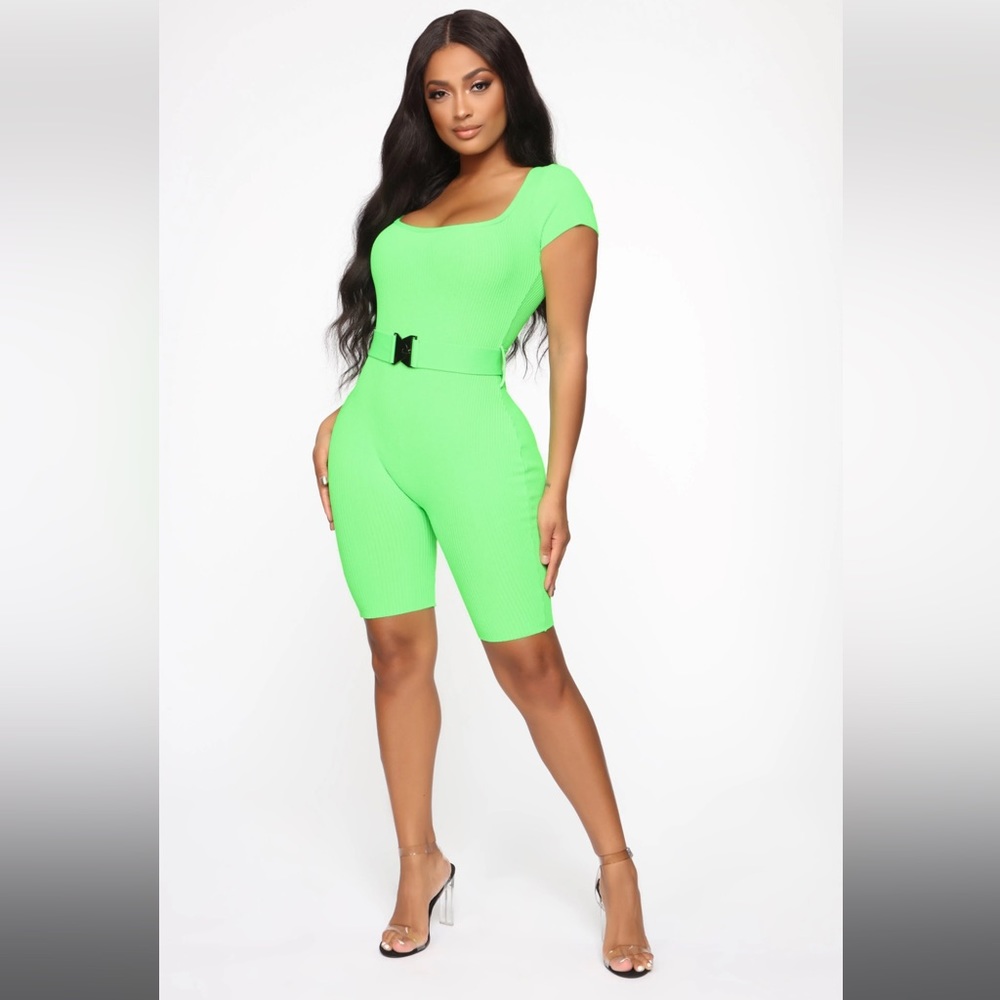 Fashion nova biker short romper L